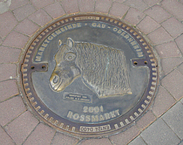 Kanaldeckel mit Pferdekopf